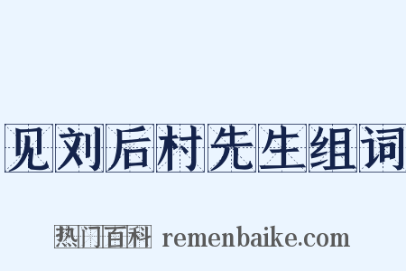 见刘后村先生组词是什么意思的图片